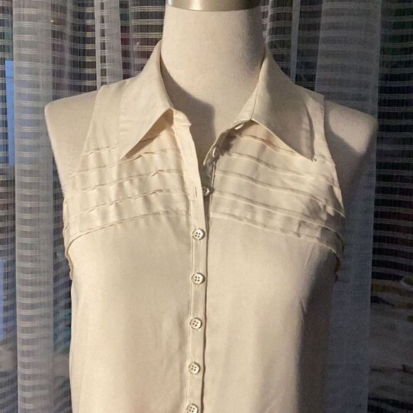 Kensie Women’s Cream Drop Waist Sleeveless Lined Dress Medium - Picture 3 of 6